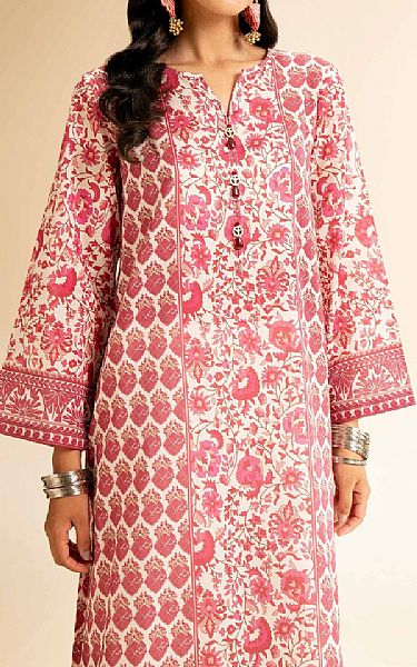 Nishat Off White/Pink Lawn Suit (2 pcs) | Pakistani Lawn Dress in USA- Image 2
