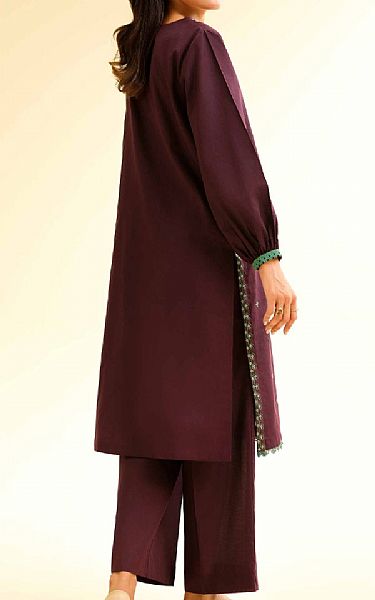 Nishat Wine Berry Cambric Suit (2 pcs) | Pakistani Lawn Dress in USA- Image 2