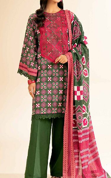 Nishat Green/Pink Lawn Suit (2 pcs) | Pakistani Lawn Dress in USA- Image 1