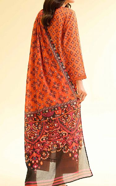 Nishat Burning Orange Lawn Suit (2 pcs) | Pakistani Lawn Dress in USA- Image 2
