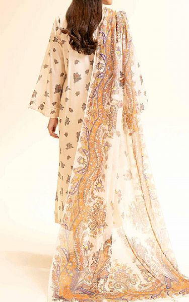 Nishat Off White Lawn Suit (2 pcs) | Pakistani Lawn Dress in USA- Image 2