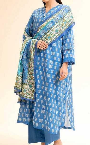 Nishat Celestial Blue Lawn Suit (2 pcs) | Pakistani Lawn Dress in USA- Image 1