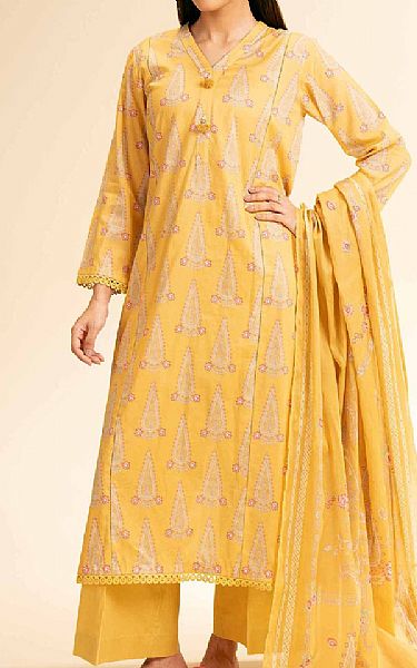 Nishat Yellow Lawn Suit (2 pcs) | Pakistani Lawn Dress in USA- Image 1
