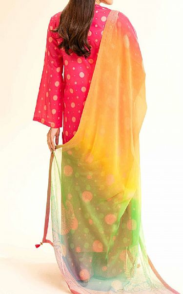 Nishat Dark Pink Lawn Suit | Pakistani Lawn Dress in USA- Image 2
