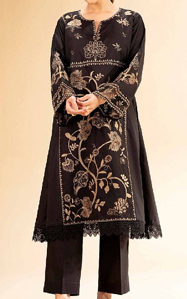 Nishat Black Cambric Suit (2 pcs) | Pakistani Lawn Dress in USA- Image 1