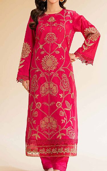 Nishat Cerise Pink Cambric Suit (2 pcs) | Pakistani Lawn Dress in USA- Image 1