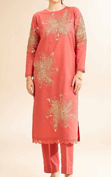 Nishat Coral Cambric Suit (2 pcs) | Pakistani Lawn Dress in USA- Image 1