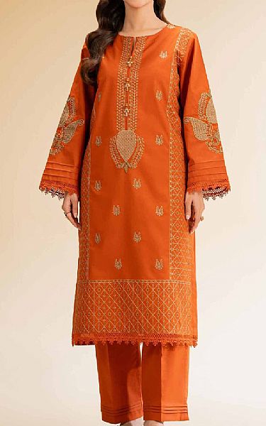 Nishat Bright Orange Cambric Suit (2 pcs) | Pakistani Lawn Dress in USA- Image 1