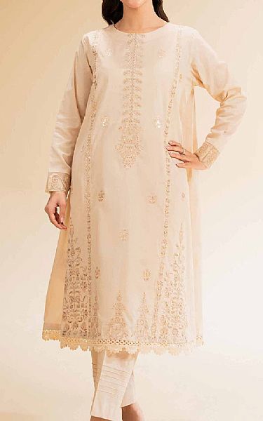 Nishat Beige Cambric Suit (2 pcs) | Pakistani Lawn Dress in USA- Image 1