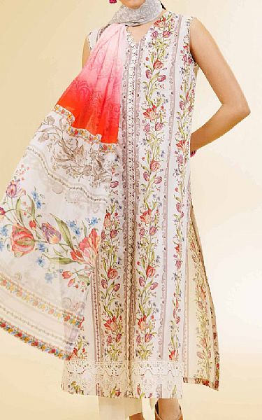 Nishat Off White Lawn Suit (2 pcs) | Pakistani Lawn Dress in USA- Image 1