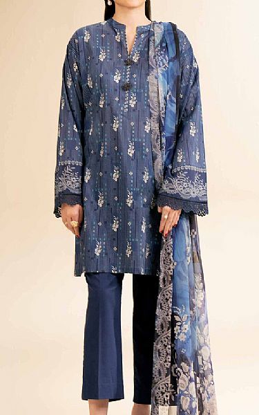 Nishat Navy Blue Lawn Suit (2 pcs) | Pakistani Lawn Dress in USA- Image 1