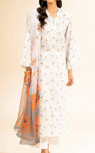 Nishat White Lawn Suit (2 pcs) | Pakistani Lawn Dress in USA- Image 1