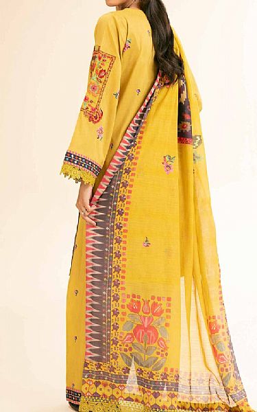 Nishat Golden Yellow Lawn Suit | Pakistani Lawn Dress in USA- Image 2