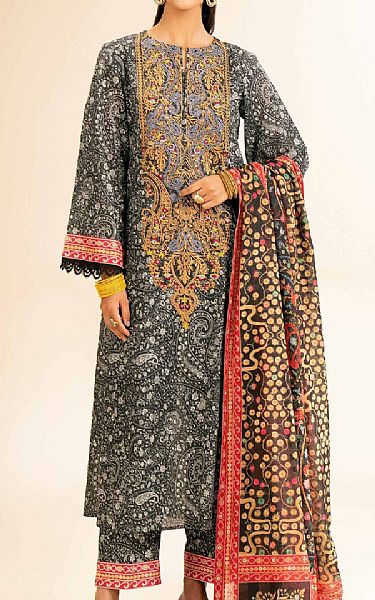 Nishat Black Lawn Suit | Pakistani Lawn Dress in USA- Image 1