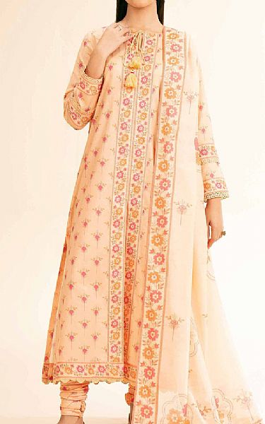 Nishat Peach Lawn Suit | Pakistani Lawn Dress in USA- Image 1