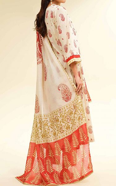 Nishat Off White Lawn Suit | Pakistani Lawn Dress in USA- Image 2