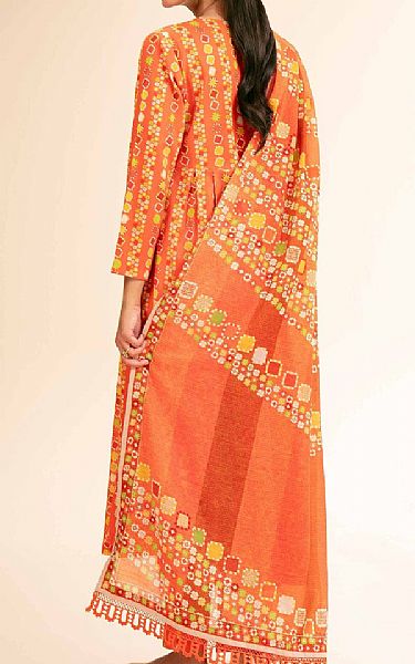 Nishat Orange Lawn Suit | Pakistani Lawn Dress in USA- Image 2
