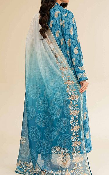 Nishat Denim Blue Lawn Suit | Pakistani Lawn Dress in USA- Image 2