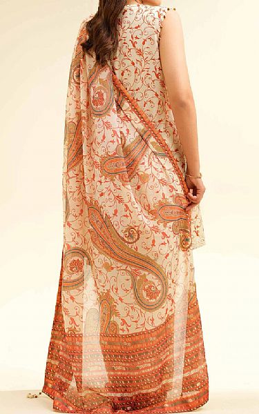 Nishat Beige Lawn Suit | Pakistani Lawn Dress in USA- Image 2