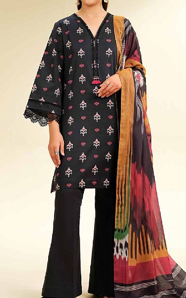 Nishat Black Lawn Suit | Pakistani Lawn Dress in USA- Image 1