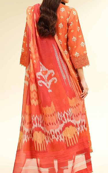 Nishat Orange Lawn Suit | Pakistani Lawn Dress in USA- Image 2