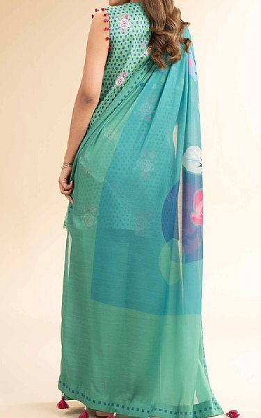 Nishat Pixie Green Lawn Suit | Pakistani Lawn Dress in USA- Image 2
