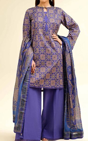 Nishat Blueberry Lawn Suit | Pakistani Lawn Dress in USA- Image 1