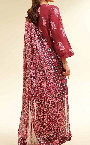 Nishat Dusty Red Lawn Suit | Pakistani Lawn Dress in USA- Image 2