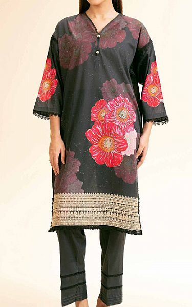 Nishat Black Lawn Suit (2 pcs) | Pakistani Lawn Dress in USA- Image 1