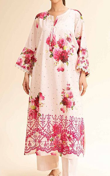 Nishat Off White Lawn Suit (2 pcs) | Pakistani Lawn Dress in USA- Image 1