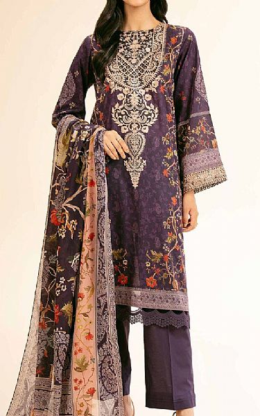 Nishat Dusky Purple Lawn Suit | Pakistani Lawn Dress in USA- Image 1