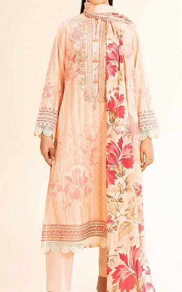 Nishat Light Peach Lawn Suit | Pakistani Lawn Dress in USA- Image 1