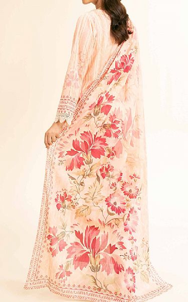 Nishat Light Peach Lawn Suit | Pakistani Lawn Dress in USA- Image 2