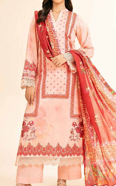 Nishat Pale Pink Lawn Suit | Pakistani Lawn Dress in USA- Image 1