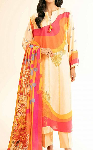 Nishat Off White Lawn Suit | Pakistani Lawn Dress in USA- Image 1