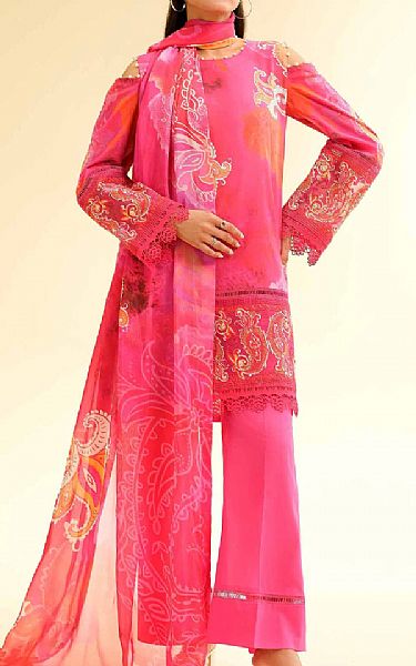 Nishat Pink Lawn Suit | Pakistani Lawn Dress in USA- Image 1
