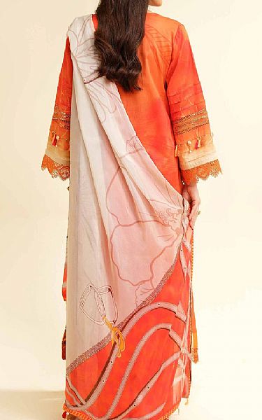 Nishat Orange Lawn Suit | Pakistani Lawn Dress in USA- Image 2