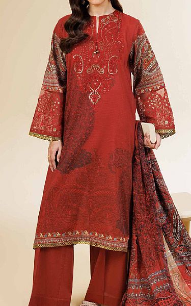 Nishat Pale Carmine Lawn Suit | Pakistani Lawn Dress in USA- Image 1