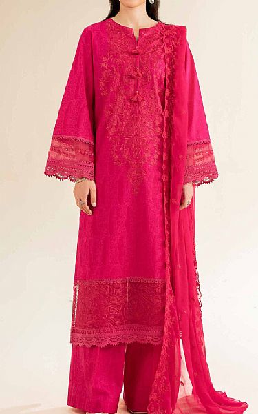Nishat Dark Pink Cambric Suit | Pakistani Lawn Dress in USA- Image 1