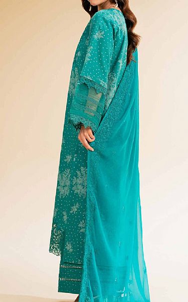Nishat Teal Cambric Suit | Pakistani Lawn Dress in USA- Image 2