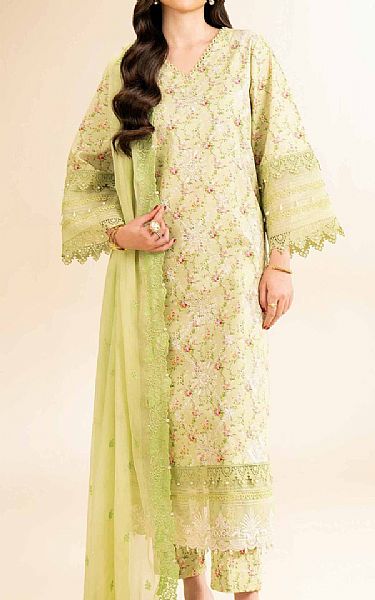 Nishat Light Olive Green Cambric Suit | Pakistani Lawn Dress in USA- Image 1