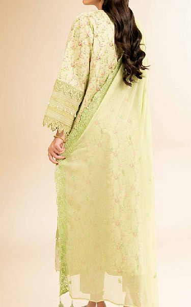 Nishat Light Olive Green Cambric Suit | Pakistani Lawn Dress in USA- Image 2