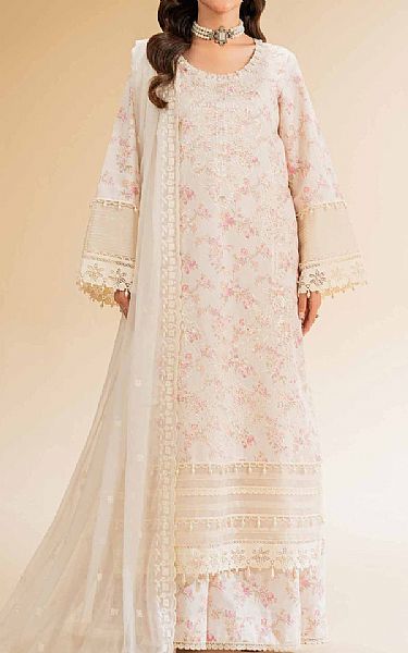 Nishat Off White Cambric Suit | Pakistani Lawn Dress in USA- Image 1