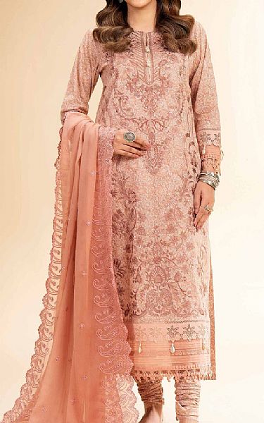 Nishat Light Salmon Cambric Suit | Pakistani Lawn Dress in USA- Image 1