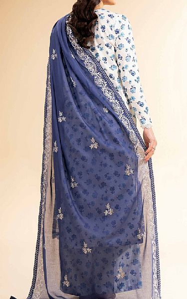Nishat White/Blue Cambric Suit | Pakistani Lawn Dress in USA- Image 2