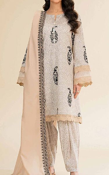 Nishat Light Grey Cambric Suit | Pakistani Lawn Dress in USA- Image 1