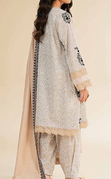 Nishat Light Grey Cambric Suit | Pakistani Lawn Dress in USA- Image 2