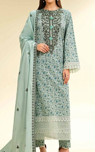 Nishat Mint Green Cambric Suit | Pakistani Lawn Dress in USA- Image 1