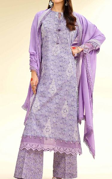 Nishat Lilac Cambric Suit | Pakistani Lawn Dress in USA- Image 1