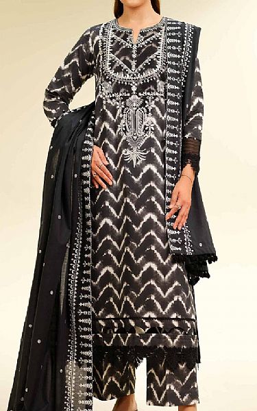 Nishat Black Cambric Suit | Pakistani Lawn Dress in USA- Image 1